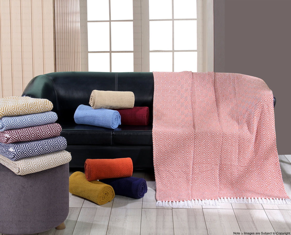 Cotton throws for sofas and online chairs