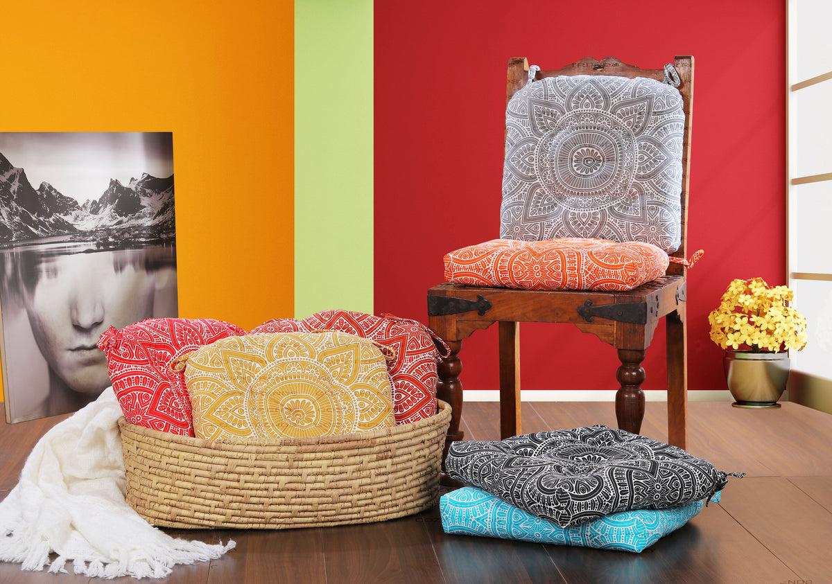 Handmade Cotton Mandala U Shaped Tuffted Thick Chair cushion pads 16''x16''  with Ties for Armchairs Dining Office Chair - Bed Bath & Beyond - 36874895