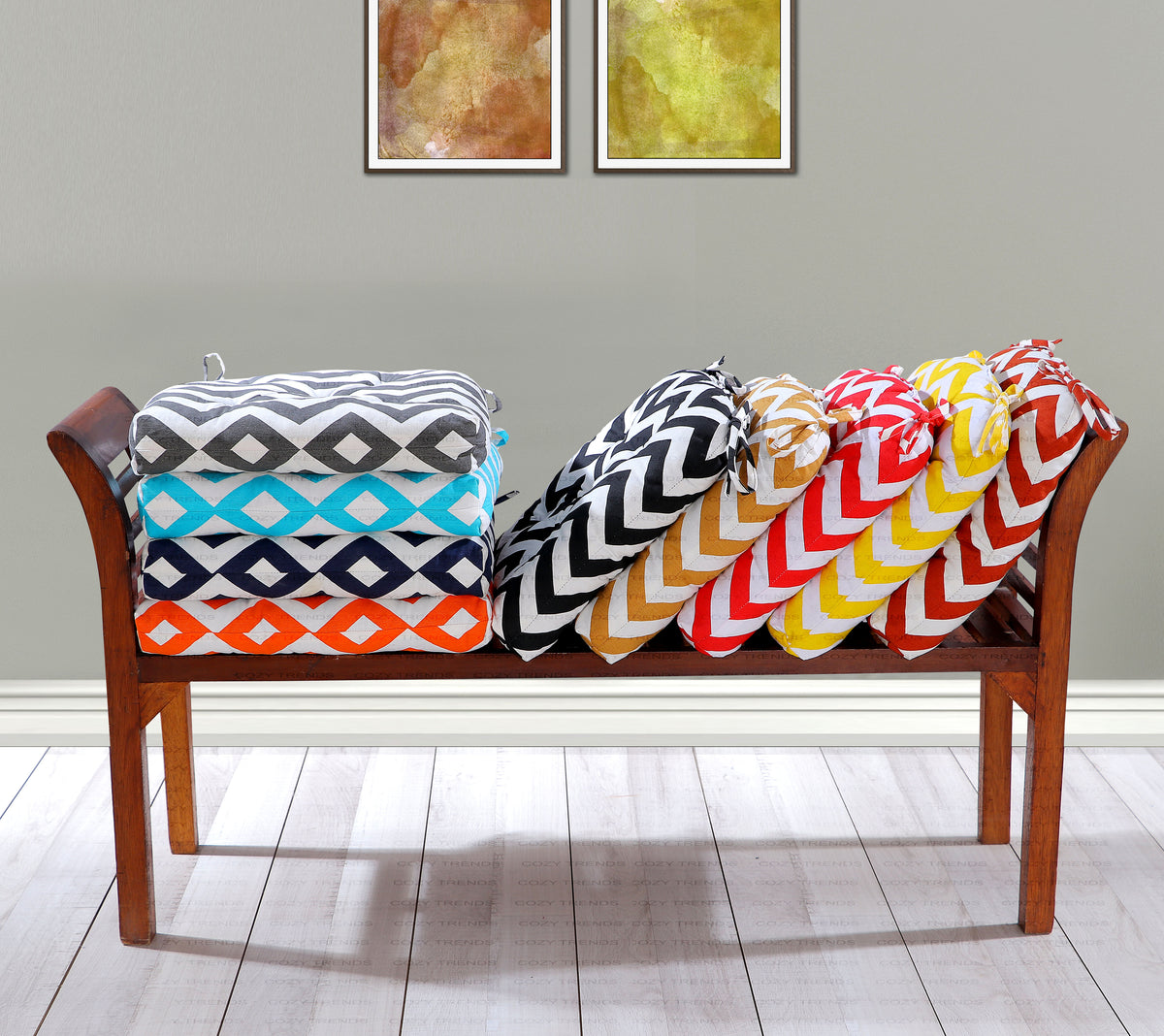 Handmade Cotton Mandala U Shaped Tuffted Thick Chair cushion pads 16''x16''  with Ties for Armchairs Dining Office Chair - Bed Bath & Beyond - 36874895