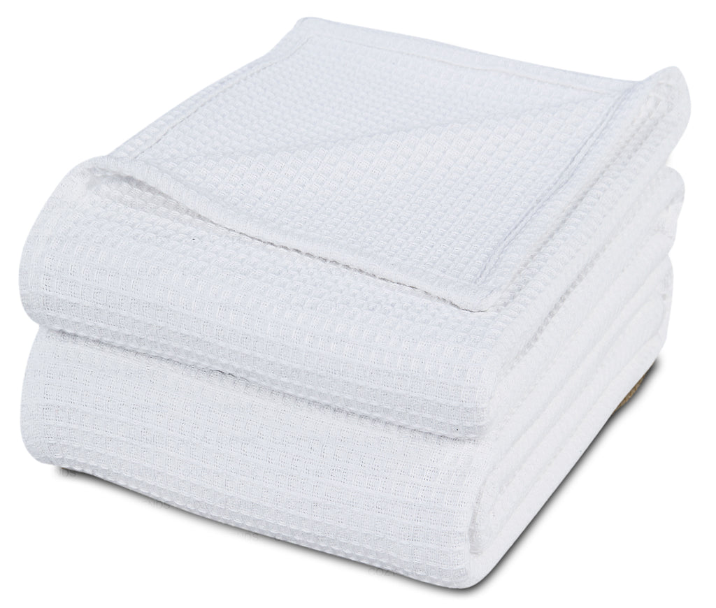 Head2Toe 100% Cotton Hospital Thermal Blanket - Open Weave Cotton Blanket -  Breathable and Prevent Overheating - Soft, Comfortable and Warm - Hand and