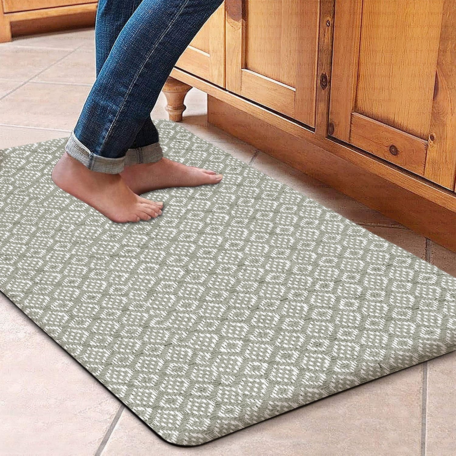 X&M HDeco Kitchen Mat Cushioned Anti-Fatigue Kitchen Rug，Door Mat Non-slip  Mat & Kitchen Rug,Perfect for Entry Way  Kitchens(40*60/50*80/40*120/50*120/50*160cm)